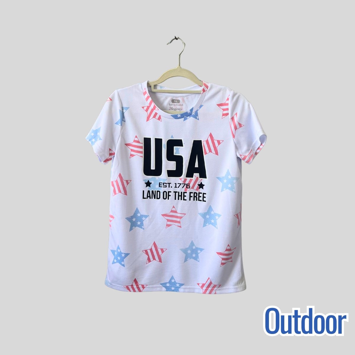 Sun - Activated Color Changing USA Flag Star T-Shirt | Magic Apparel & Gifts by Magivine