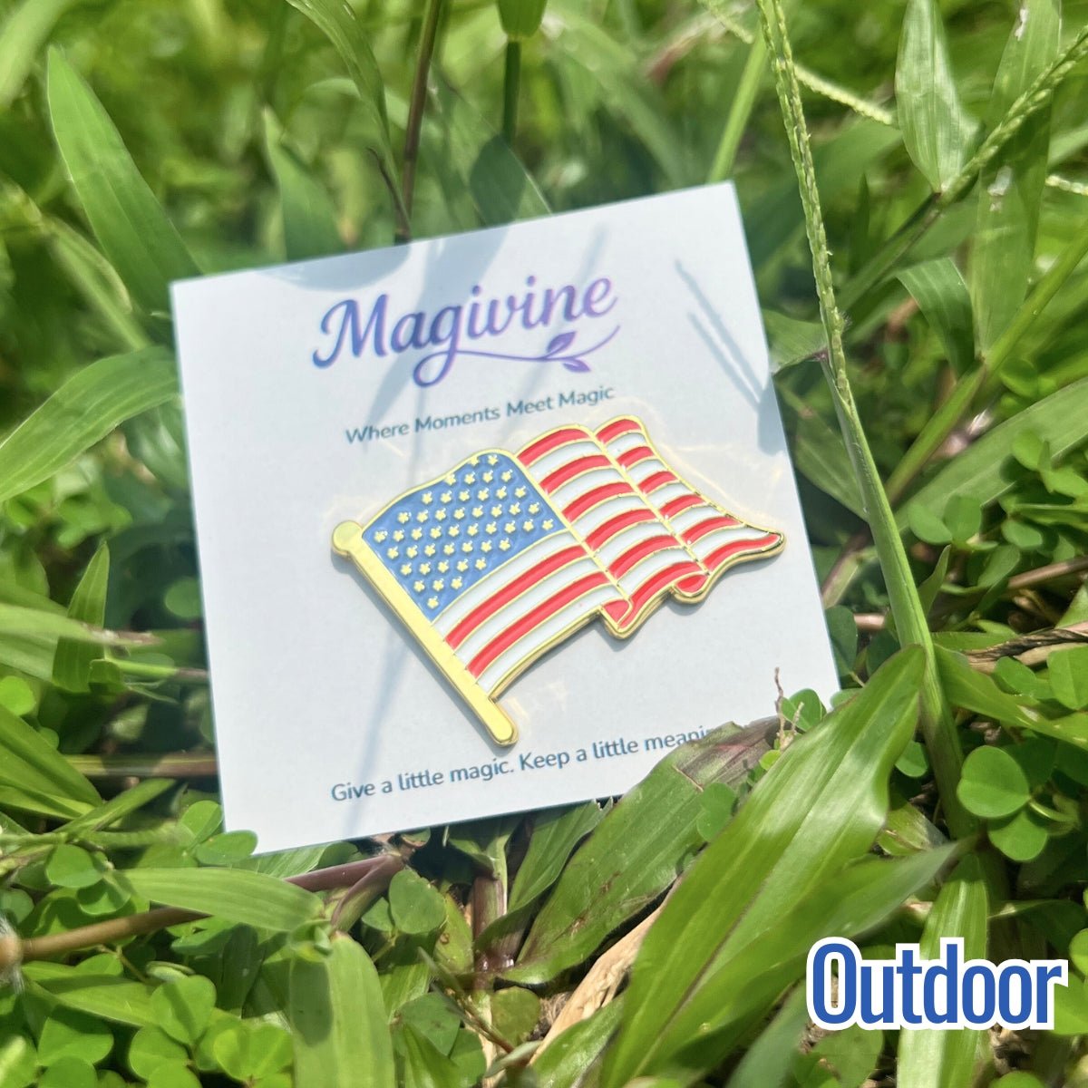 USA Flag Sun - Activated Color - Changing Enamel Pin | Magic Apparel & Gifts by Magivine
