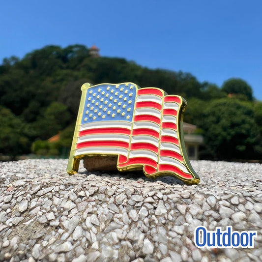 USA Flag Sun - Activated Color - Changing Enamel Pin | Magic Apparel & Gifts by Magivine