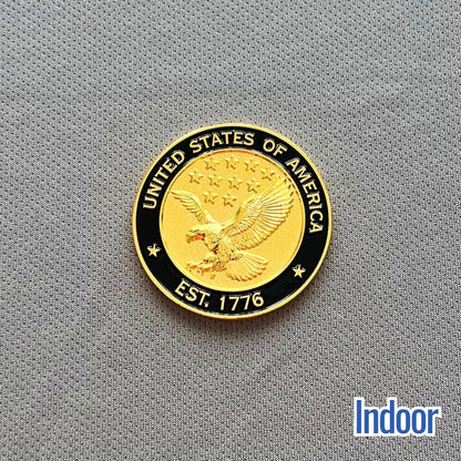 Sun - Activated USA Flag Challenge Coin | Magic Apparel & Gifts by Magivine