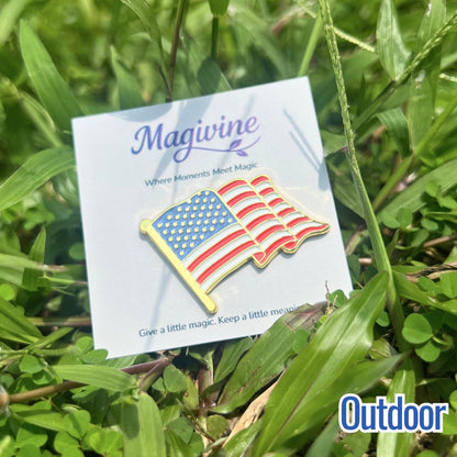 USA Flag Sun - Activated Color - Changing Enamel Pin | Magic Apparel & Gifts by Magivine